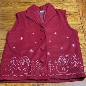 MHD Snowman Fleece Sleeveless Vest Large